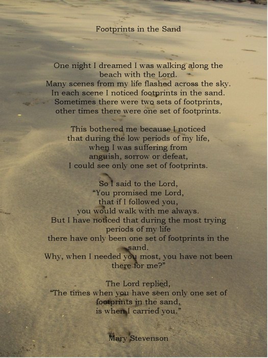 Footprints in the Sand by Mary Stevenson
